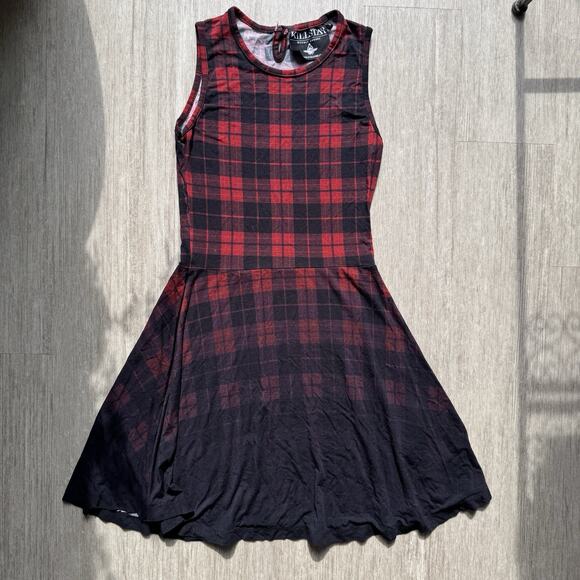 Killstar Dresses & Skirts - KILLSTAR Babydoll Goth Dress Dark Academia Plaid Red Black S Occult Luxury